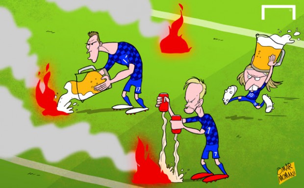 Футбольная карикатура Омара Момани на футболистов сборной Хорватии